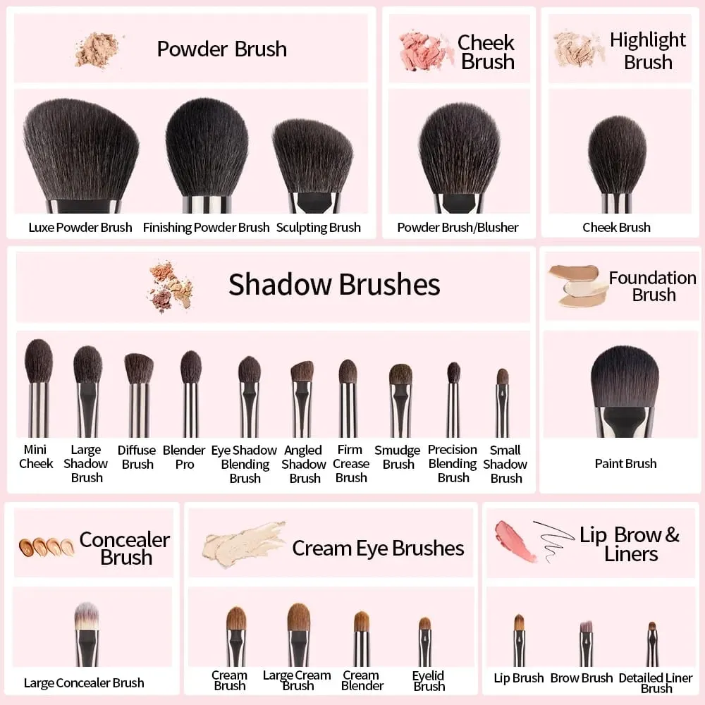 OVW Make up Brushes Set Pincel de maquiagem profissional para base rosto sombra maquiagem XQ3-24