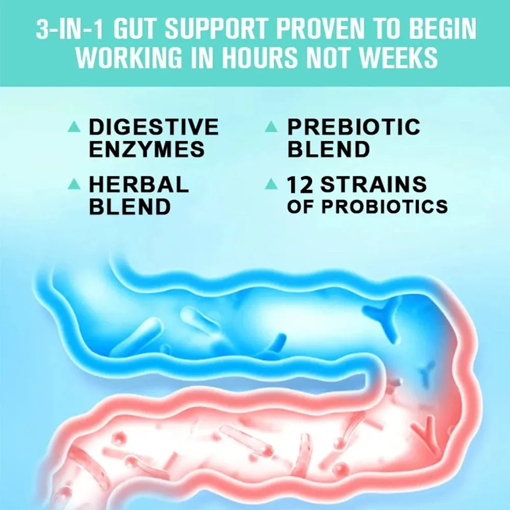 Digestive Enzyme Supplement - 3 Prebiotics 12 Probiotics 10 Billion CFU - Digestion Nutrient Absorption Colon Detoxification