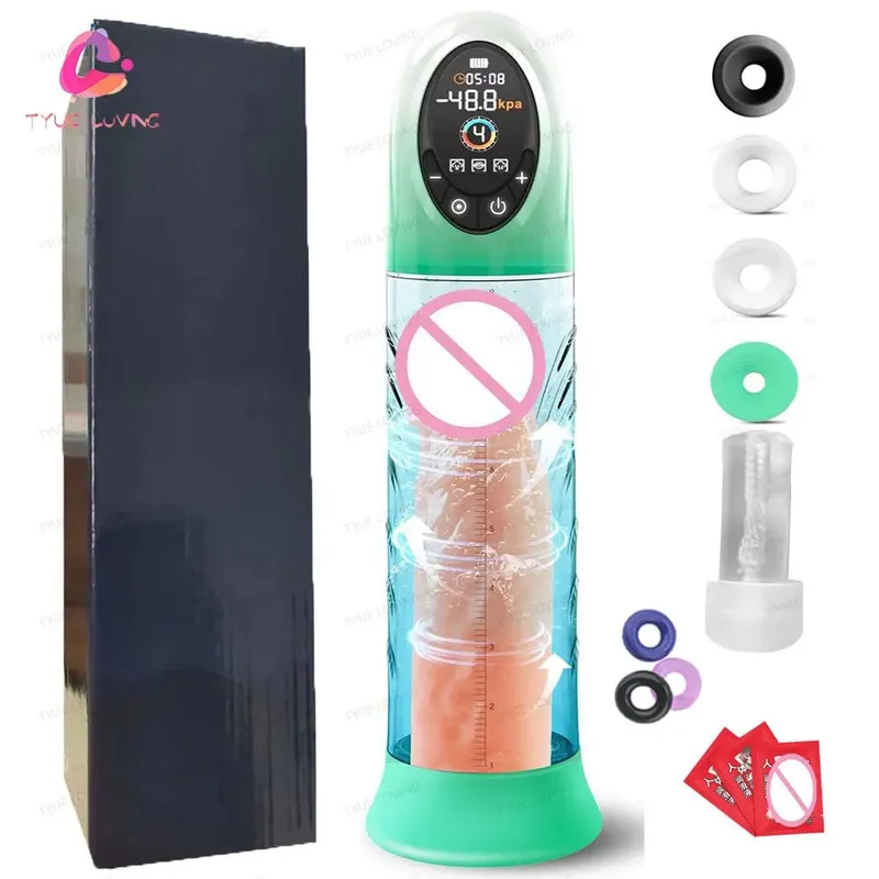Bomba peniana automática a vácuo, expansor masculino para expansão genital, masturbador-poderosa bomba peniana elétrica, exercitador de pênis, brinquedo sexual