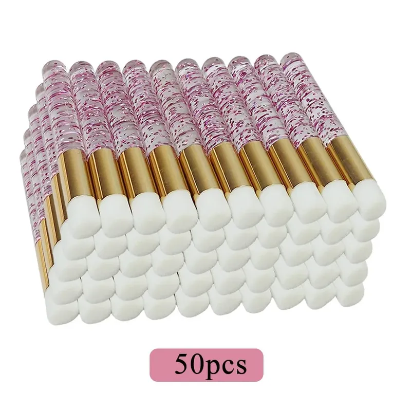 50/100 pçs escovas de limpeza de cílios para extensões de cílios glitter lash shampoo escovas nariz poros limpeza ferramentas de maquiagem