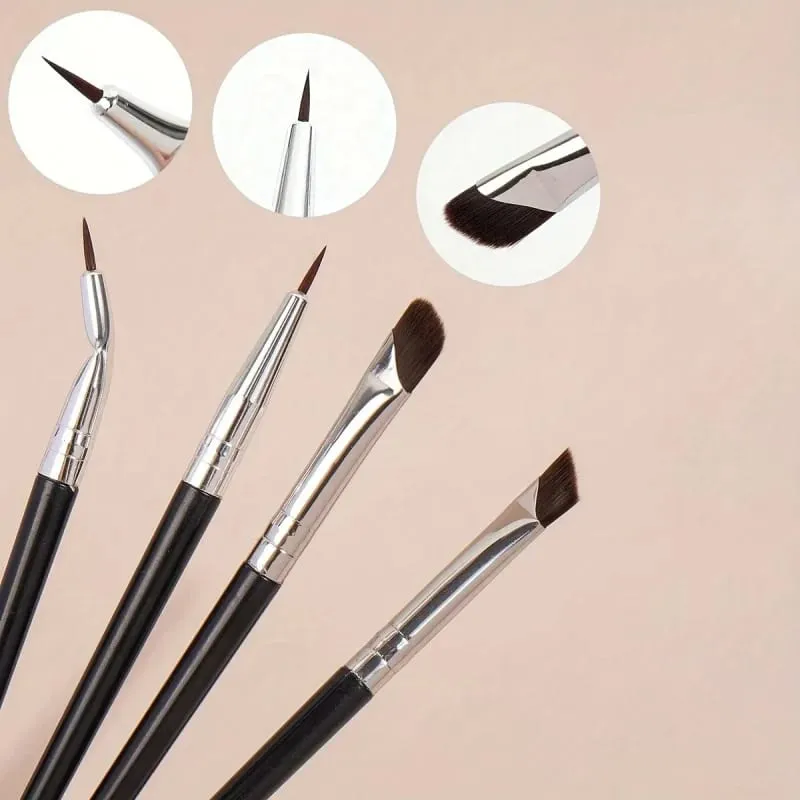 Conjunto de pincéis de maquiagem de precisão, 7 peças, lâmina de pincel de maquiagem para os olhos, sombra, delineador, pincel de maquiagem de sobrancelha inclinado — image 2