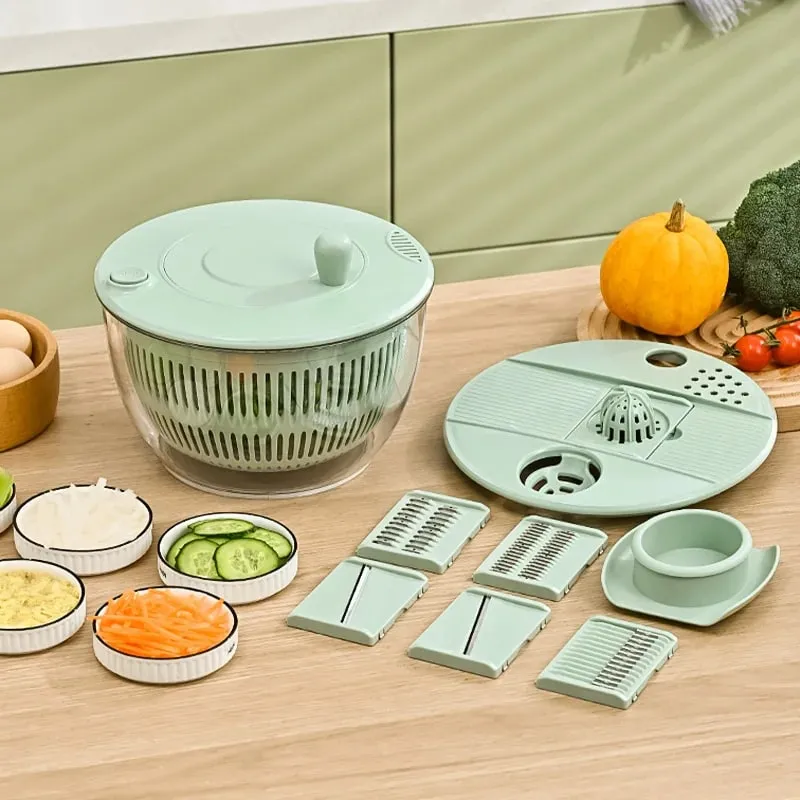 Multi-funcional desidratador de salada vegetal cortador de legumes doméstico pepino e fatias de batata drenagem cesta frutas drenagem água