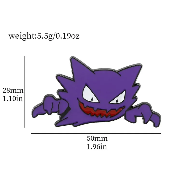 Gengar broches de desenhos animados, alfinetes de lapela esmaltados de anime para mochila, acessórios, coleção de fãs, broches, presentes