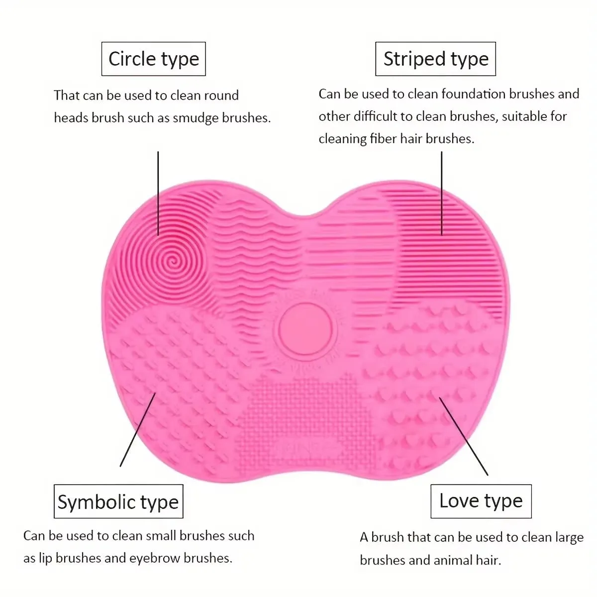 Esteira de limpeza de pincel de maquiagem em forma de maçã de silicone com ventosa limpa profundamente pincéis de maquiagem, tornando os pincéis fofos e macios