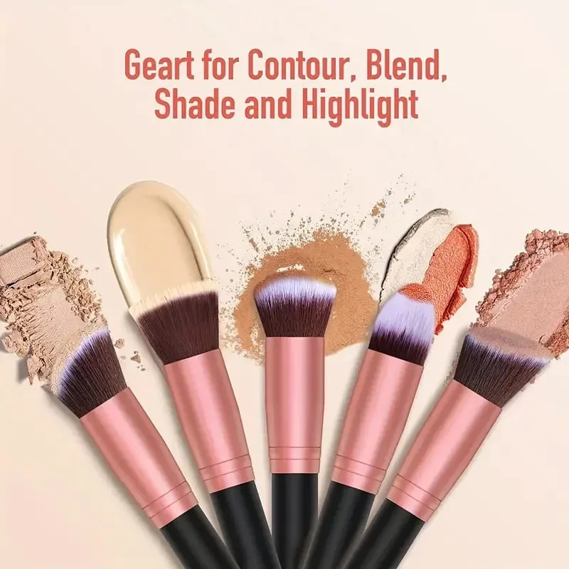 14 pçs pincéis de maquiagem conjunto profissional fundação sombra de olho corretivos mistura blush escova kabuki macio fofo feminino ferramenta beleza — image 4