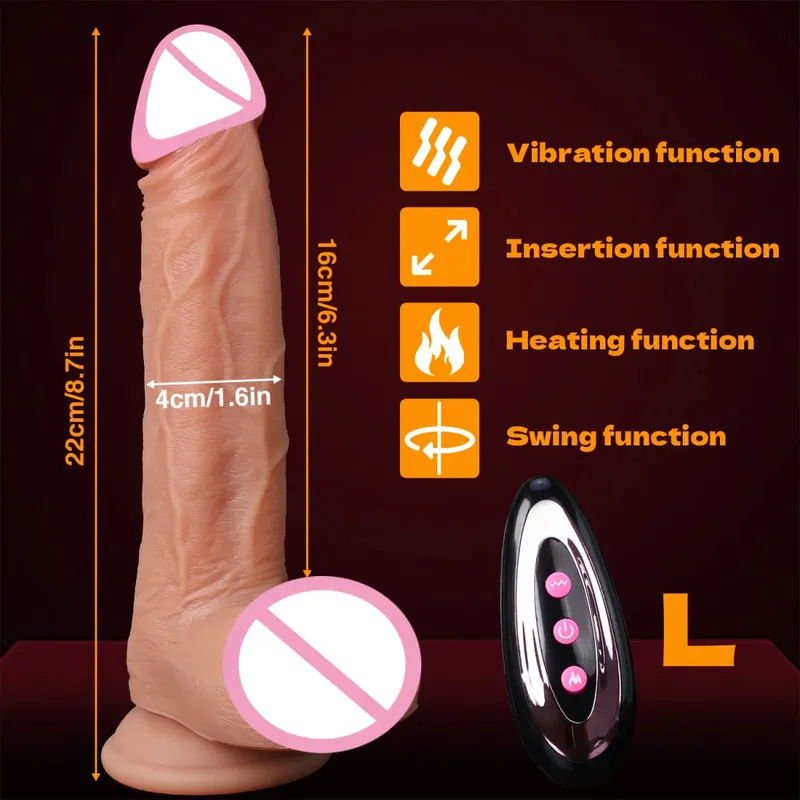 Vibrador realista telescópico, pênis artificial, masturbação feminina, ponto g, massageador vaginal, pau grande, brinquedos sexuais para mulheres 18 +