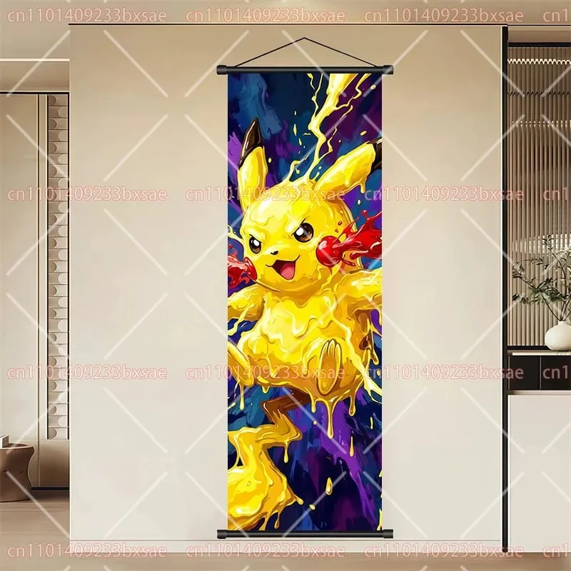 Pokémon anime hd rolagem pintura eevee pikachu suicune charizard mewtwo fundo arte da parede decoração cartaz presente das crianças