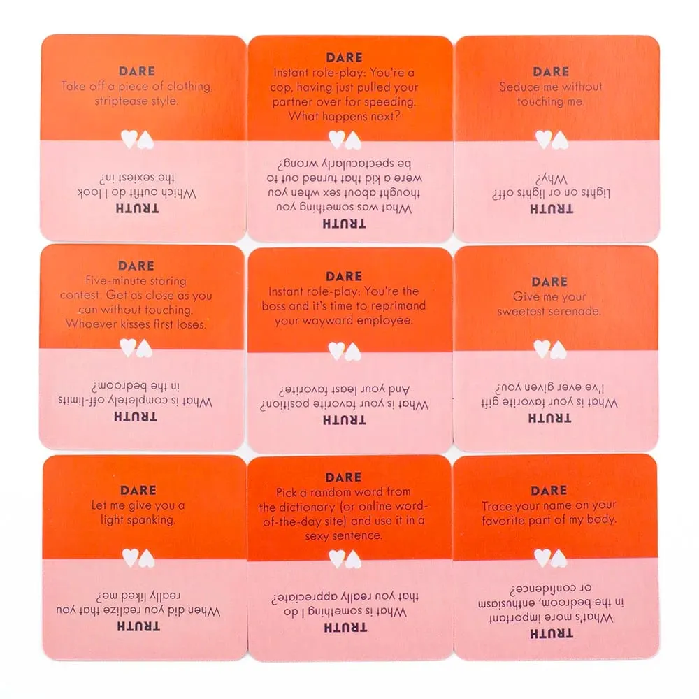 Jogo de tabuleiro divertido e emocionante para adultos, verdade ou desafio para casais, versão em inglês, jogo de festa para amantes com 51 peças