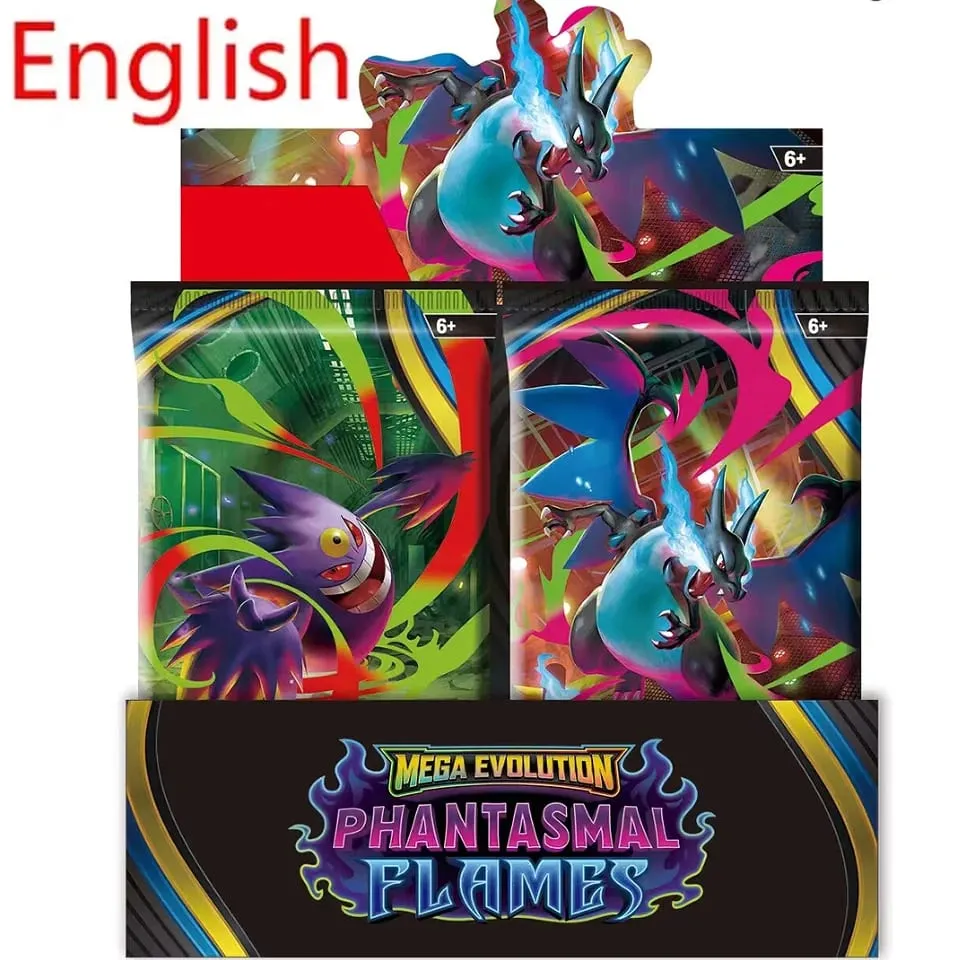2026 360 Pçs/set Cartão Pokémon MEGA EVOLUÇÃO Pré-grupo SCARLET & VIOLE 151 PHANTASMA FLAMES Prismático Inglês Booster Battle Card