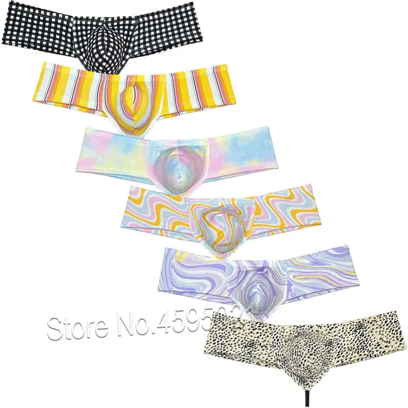 Cuecas micro boxer masculinas, cuecas de biquíni com bolsa, virilha de corda, roupa íntima brasileira, sexy, respirável, bolha, malha hipster