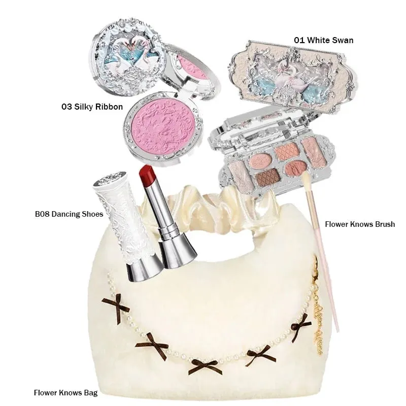 Flor sabe conjunto de maquiagem caixa completa cisne urso jardim coleção em relevo blush brilho batom kit fundação tudo em kit de maquiagem