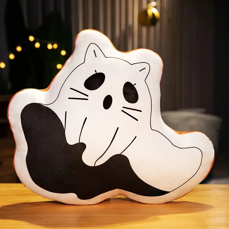 Halloween Ghost Pumpkin Pillow 35‑40cm Soft Stuffed Plush Cushion for Home Decor and Party