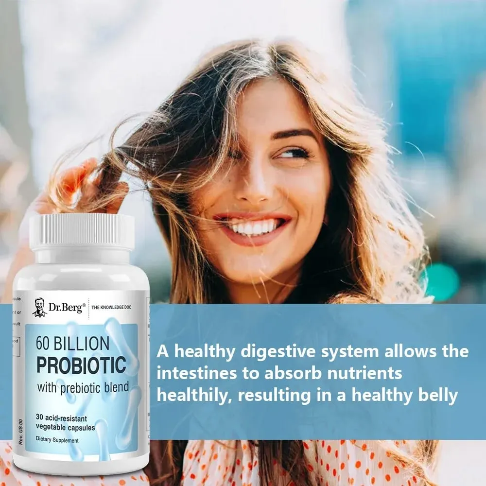 60 Billion Probiotic with Prebiotic Blend 30 Veggie Caps Gut and Digestive Health