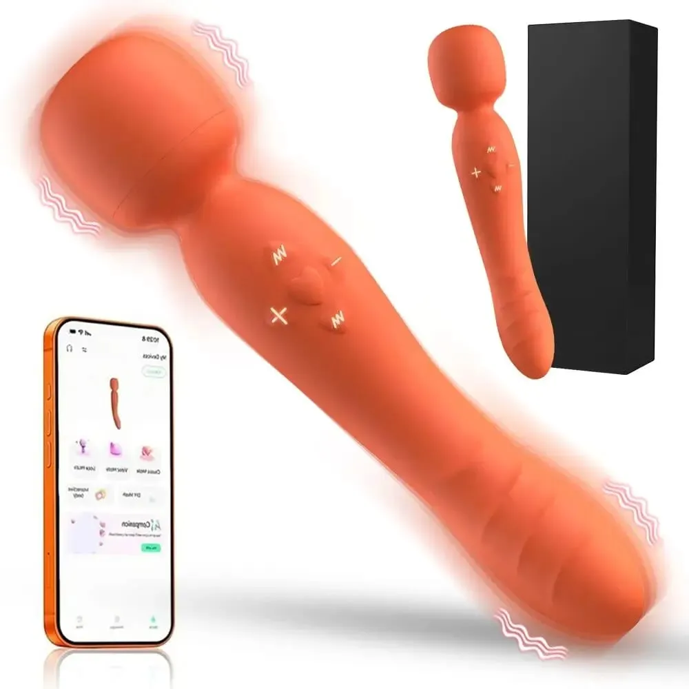 Vibrador varinha mágica av remoto sem fio, aplicativo inteligente, poderoso estimulador de clitóris e ponto g, feminino, recarregável por usb, à prova d'água, brinquedo sexual adulto — image 1