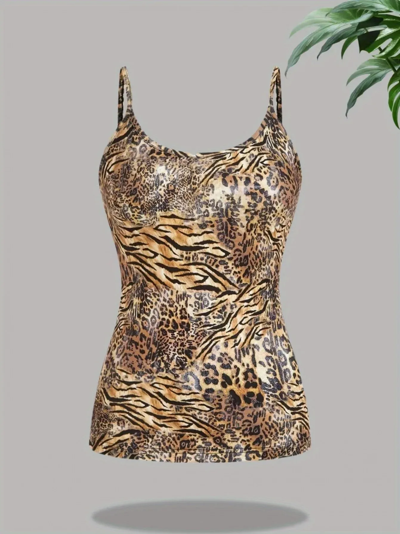 Nova primavera verão e outono sexy cinta leopardo impressão suspender