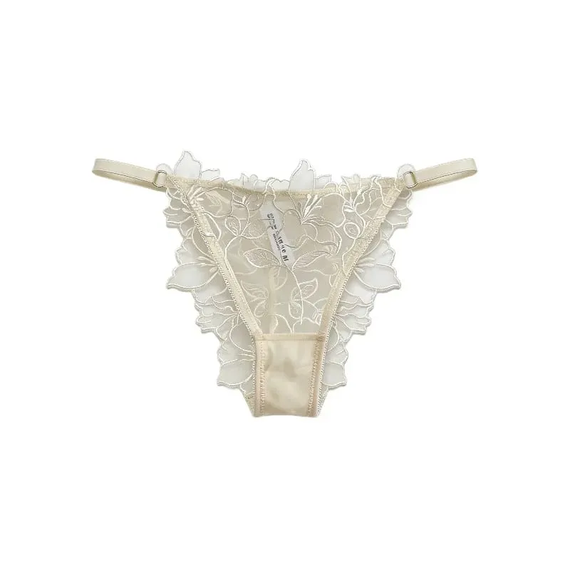Padded Bra Set Small Bust | Lace Embroidered & Mesh Underwear Set with Soft Underwire Comfortable Demi Cup Sexy Tushy Panty PP