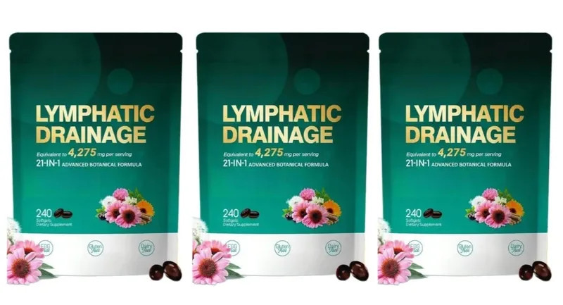21 em 1 4275 mg Cápsulas de Drenagem Linfática Sistema de Suporte 240 Cápsulas Softgel com Mistura de Ervas e Dente de Leão Bardana e Cúrcuma — image 9