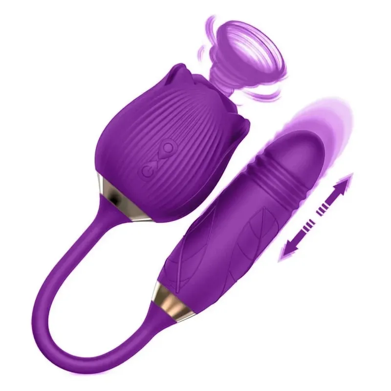 3 em 1 empurrando vibrador anal feminino rosa sugando clitóris estimulador vibrador lambendo vagina massageador masturbador brinquedos sexuais para mulher