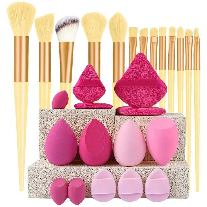 Pincéis de maquiagem 8-29pcs kit de maquiagem profissional feminino cosméticos pincel de pó macio sombra fundação conjunto completo ferramenta de beleza de viagem