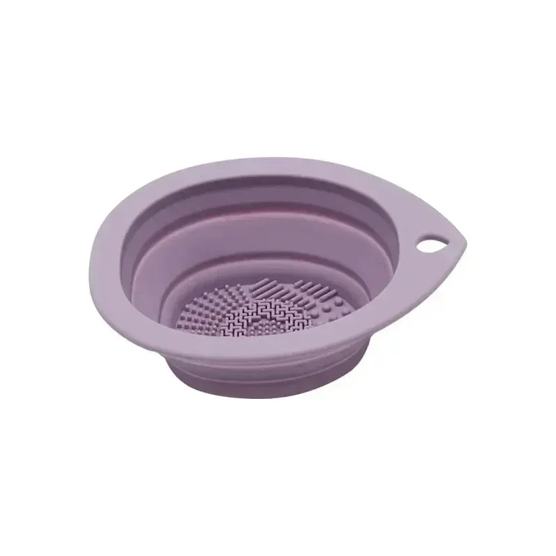 Purificador de silicone tigela de limpeza dobrável escova de maquiagem lavadora para pincéis de sombra pó puff multifuncional ferramentas de cuidados de beleza