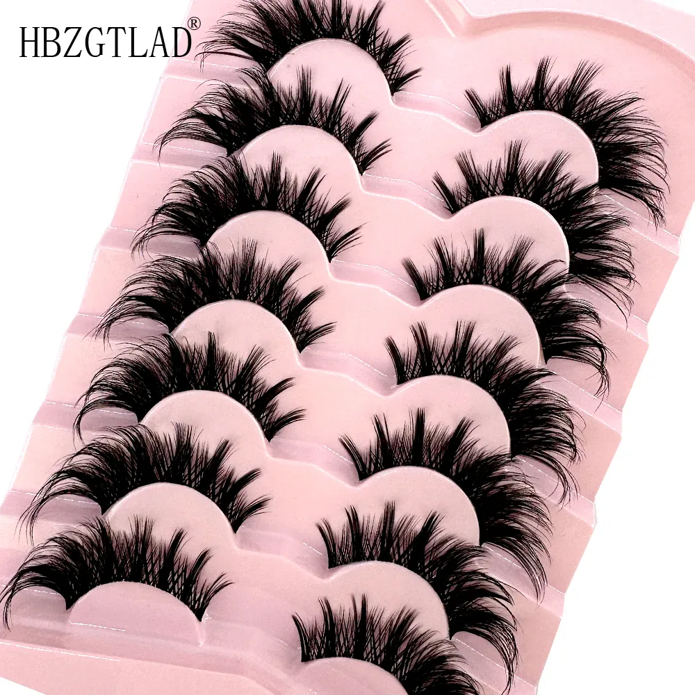 7/8PairsCat Eye Eyelashes manga Lashes 3D Clear Band Lashes naturalHalf Lashes End Eye Elongated Mink Eyelashes Fluffy Eyelashes