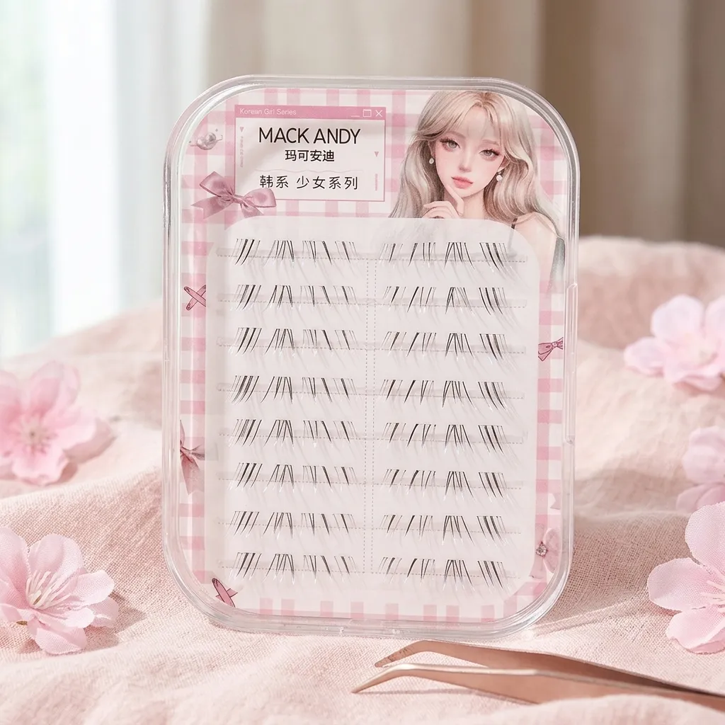 Extensões de cílios estilo sereia, 8 fileiras, manga, cílios inferiores finos, aparência natural, sem necessidade de cola, para ferramentas perfeitas de maquiagem dos olhos