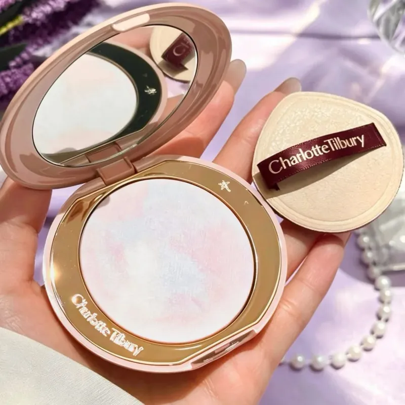 Charlotte Tilbury Setting Spray 16H à prova d'água sem peso e varinha de contorno misturável edificável e sombra 12Pan intensamente pigmentada