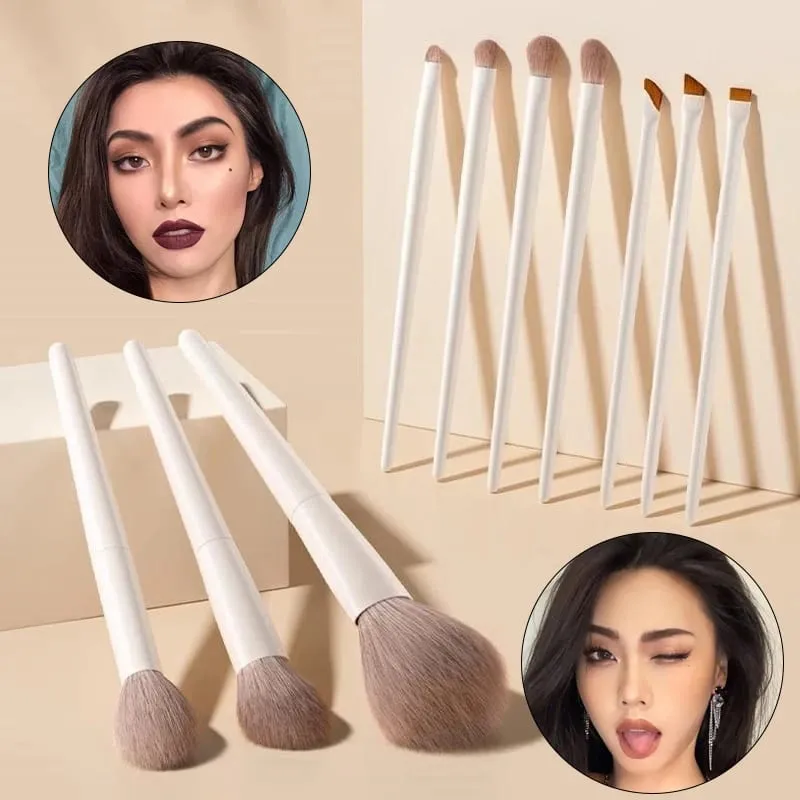 5-12 pçs pincéis de maquiagem profissional conjunto de ferramentas sombra forro contorno fundação mistura escova feminino beleza facial ferramentas cosméticos