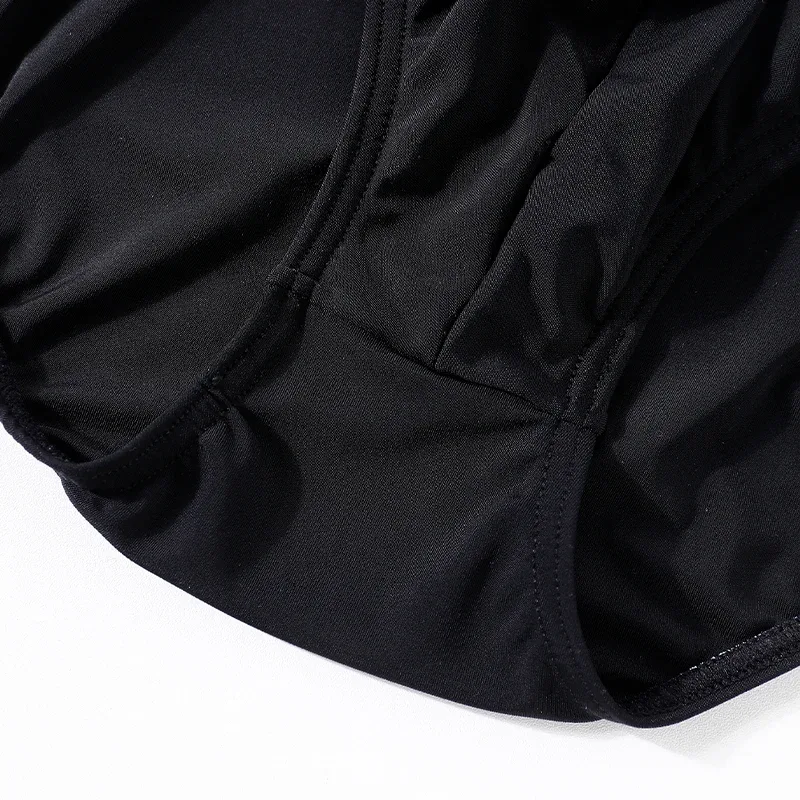 Cuecas masculinas de malha de seda gelo de verão, secagem rápida, bolsa em u, virilha separada, roupa íntima respirável, design triangular para conforto