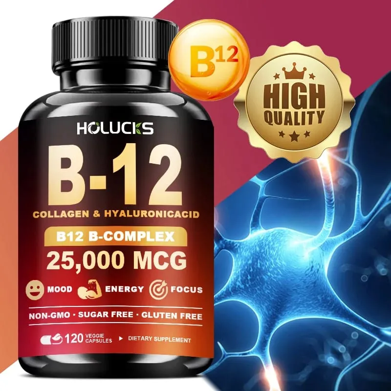 維生素 B12 複合補充劑有益於大腦和心臟功能支持記憶學習新陳代謝有助於增強自然能量
