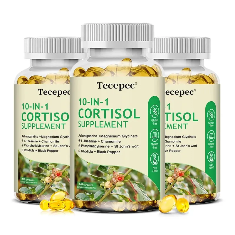 Cortisol Health – Stress Relief Balanced Cortisol Response Relaxation & Deep Sleep – Ashwagandha，L-Theanine – Non-GMO