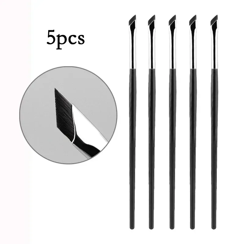 Pincel de delineador com lâmina atualizada, pincel ultrafino de ângulo fino e plano para sobrancelha sob os olhos, pincel de maquiagem com detalhes precisos
