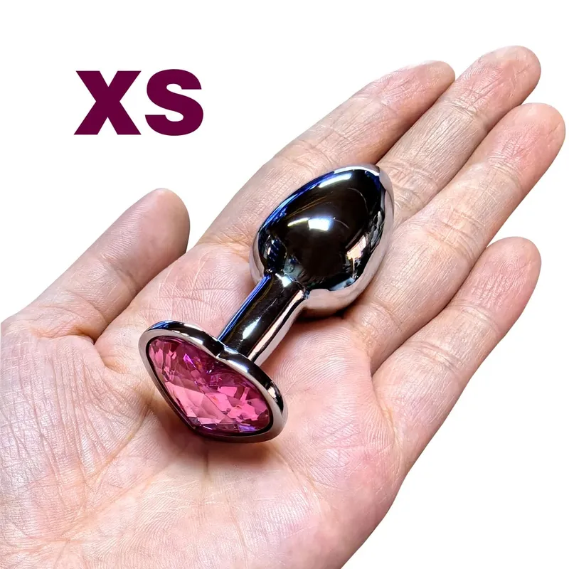 Base de coração mini plugue anal de metal liso, plugue anal para iniciantes, ferramenta estimulador de masturbação, massageador sexual, brinquedos sexuais adultos para homens e mulheres