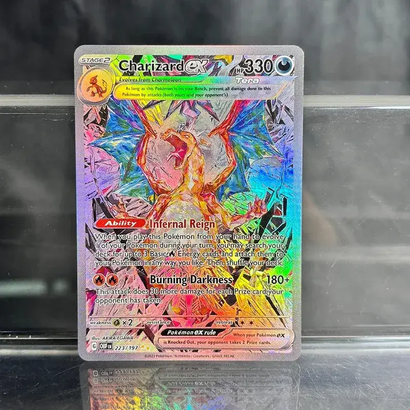 Coleção de negociação de jogos holográficos cartões proxy ptcg charizard pikachu mew ex singl pkm cartões de folha gengar vmax skyridge (sk)