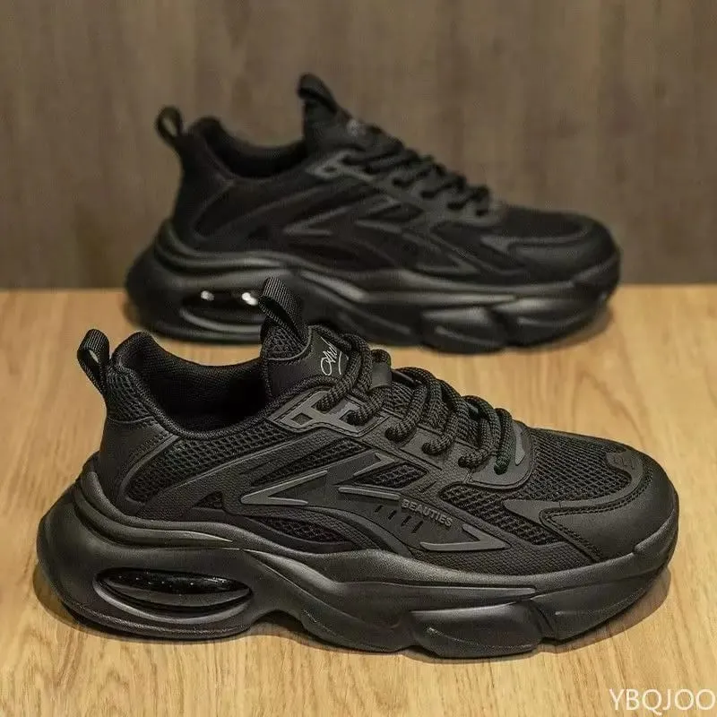 Moda versátil primavera outono novo explosivo sola grossa sapatos masculinos casuais confortáveis ​​sapatos esportivos aumentando a altura