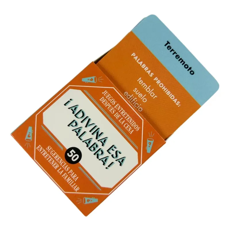 Cartões de jogo de tamanho mini espanhol de 5,5x5,5cm "Nomeie essa palavra!" Jogo de cartas de 50 peças, jogo de cartas para reunião de família, jogo de acampamento