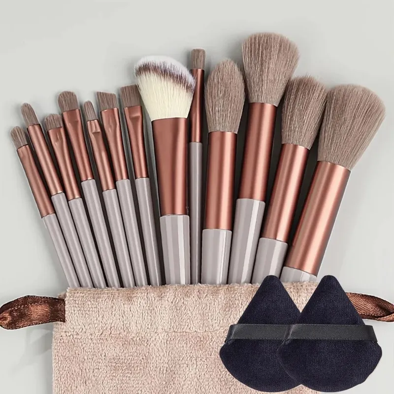 Conjunto de pincéis de maquiagem 13 peças, pincel sintético premium, base, pó, corretivo, sombra, blush, cosméticos, viagem