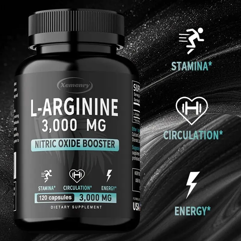 L-Arginina 3000mg - Apoia o crescimento muscular Função vascular aumenta a energia, melhora a resistência e promove a circulação sanguínea — image 2