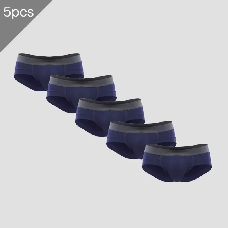 5PCSMen's cuecas de três peças com bolsa em forma de U, tecido modal, respirável, calças inferiores de cintura baixa para jovens de verão