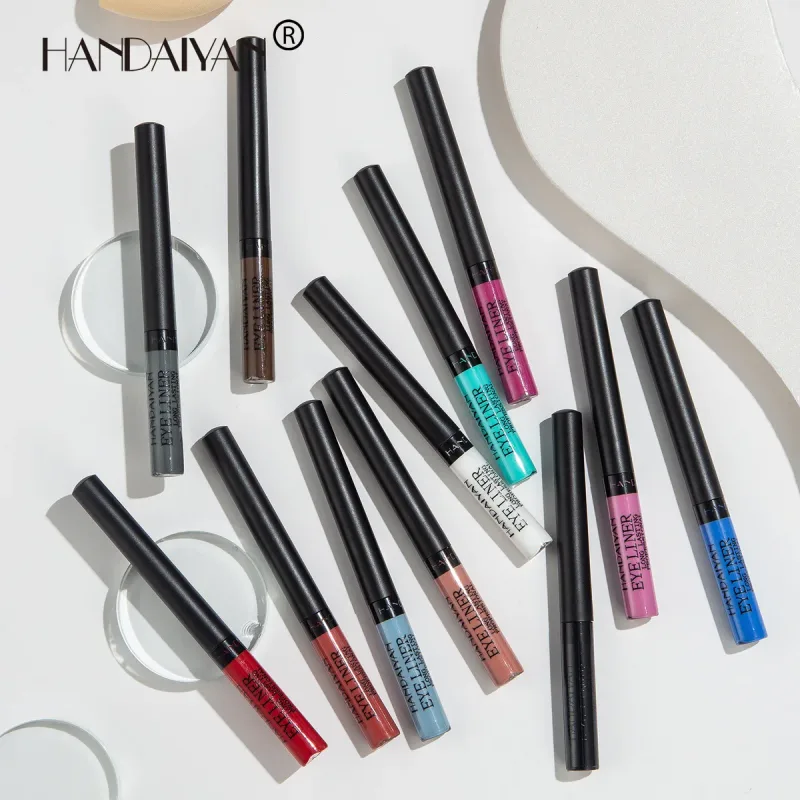 Caneta delineadora neon com luz uv, maquiagem para olhos, vermelho, à prova d'água, cor líquida, lápis de maquiagem, cosméticos, amarelo, fosco, roxo
