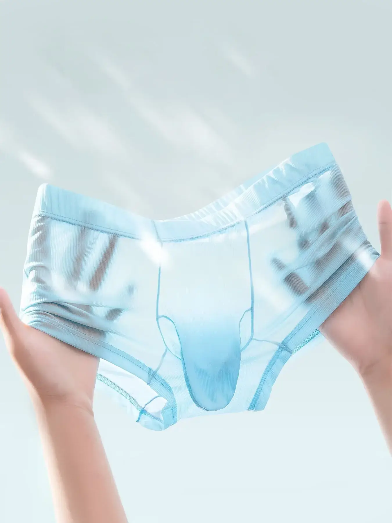 Cuecas boxer transparentes masculinas, roupa íntima sexy ultrafina, transparente, calcinhas de seda gelada, suave e brilhante, lingerie — image 21