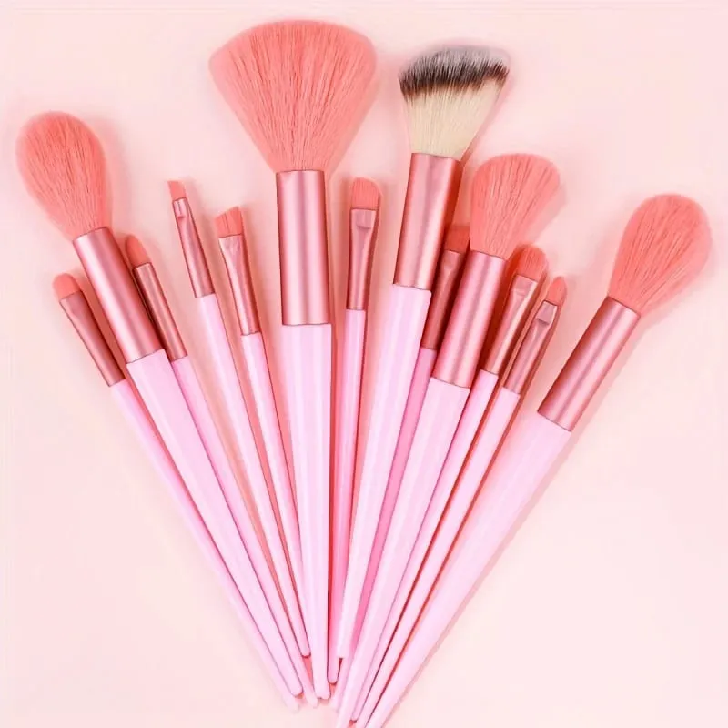 Conjunto de pincéis de maquiagem 13 peças, pincel sintético premium, base, pó, corretivo, sombra, blush, cosméticos, viagem