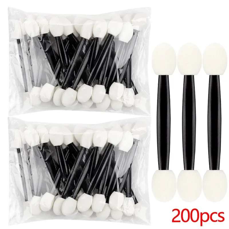 50/200 pçs aplicadores de sombra dupla face escova de sombra de olho pincéis de esponja de maquiagem para meninas ferramenta cosmética aplicadores de beleza