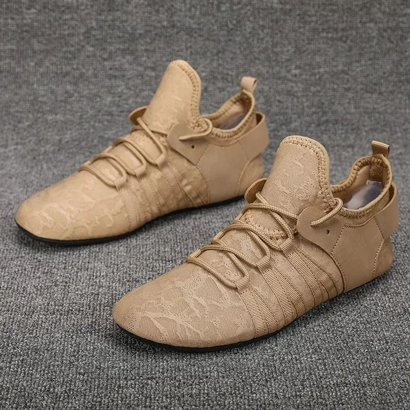 Men's Shoes Casual Flat Shoes Men Lightweight Comfortable Thin Bottom Lace Up Men Shoe Driving Walking Shoes Men Footwear
