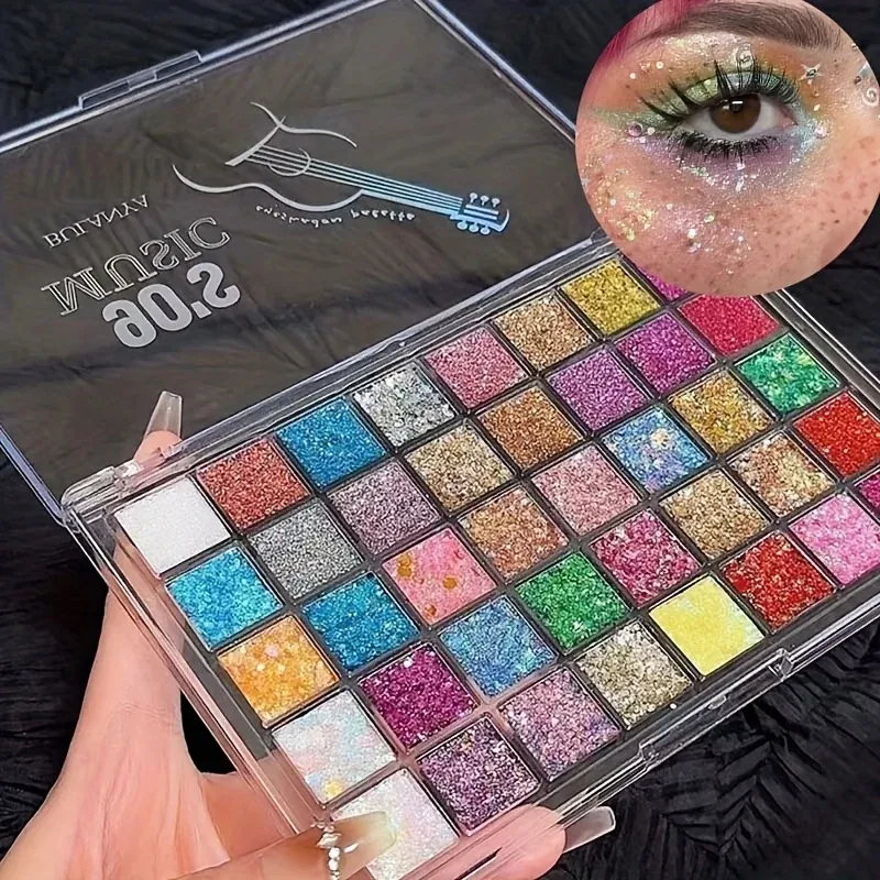Paleta de sombras de 40 cores - Maquiagem para os olhos fosca e brilhante, alta pigmentação, textura cremosa misturável, maquiagem para os olhos de longa duração