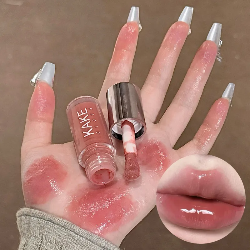 Batom líquido espelhado, hidratante, gelatina marrom, luz labial, brilho labial sexy, longa duração, nude, maquiagem, cosméticos