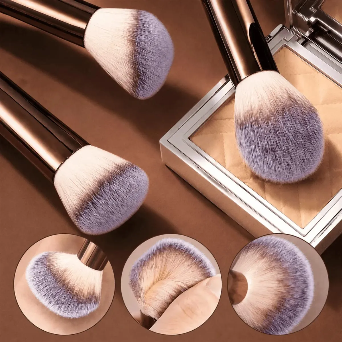 Conjunto de pincéis de maquiagem kabuki com cerdas macias, 16 peças, base, sombra, blush, ferramenta cosmética, pincel de maquiagem profissional — image 3