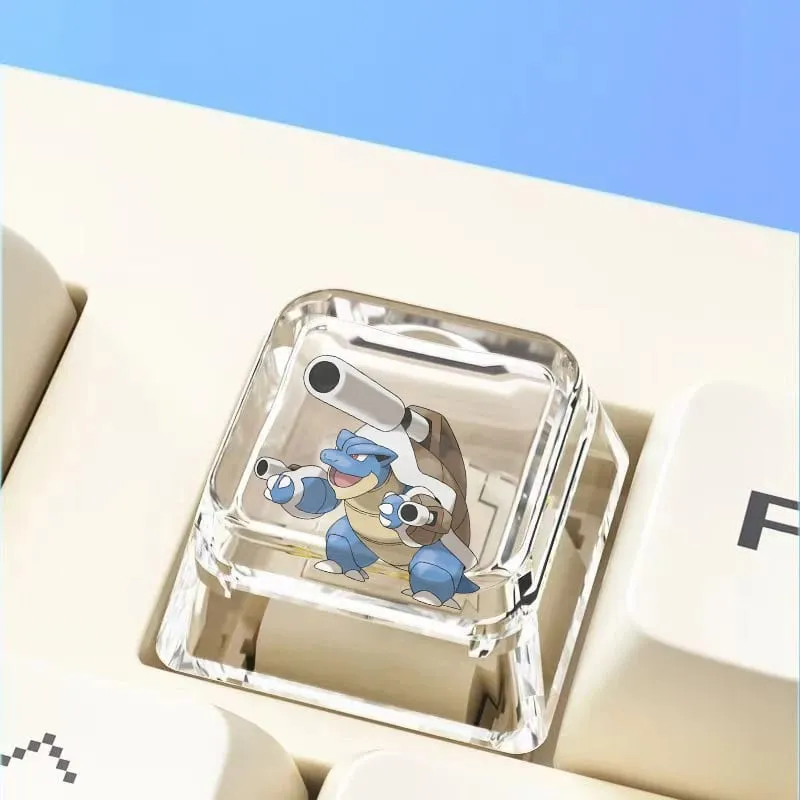 Teclado mecânico cruzado personalizado anime keycap único charmeleon blastoise eevee transparente dos desenhos animados keycap