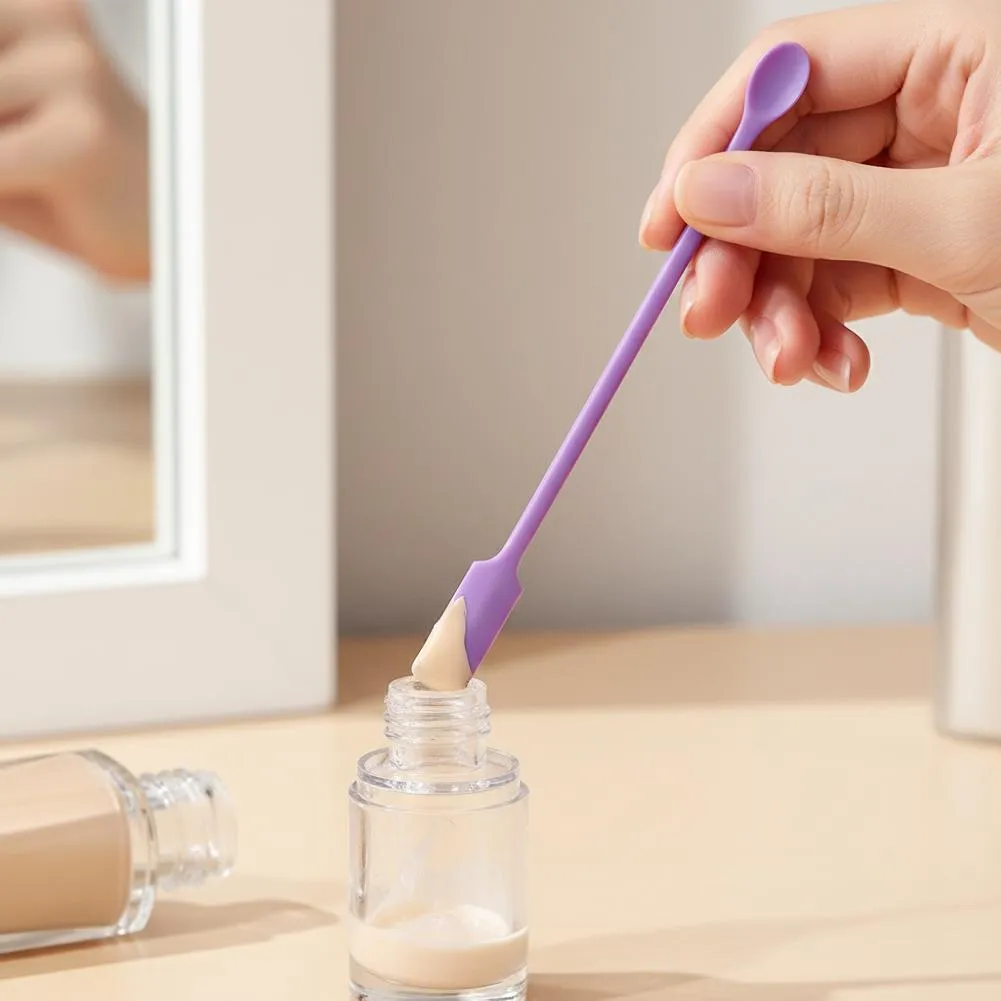 3 pçs portátil mini raspador de silicone macio alongado máscara facial escova dupla cabeça jam raspagem colheres pincéis de maquiagem conjunto
