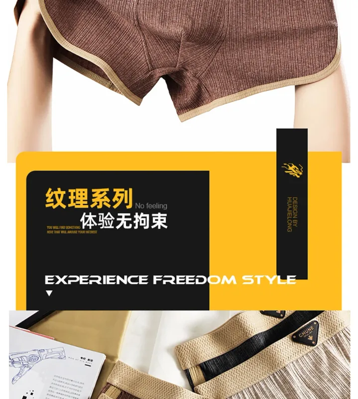 3PCS/Pack 100% Cotton Solid Striped Men's Panties For 40-100kg Breathable Mesh Crotch Underpants High Elastic Waistband Boxers